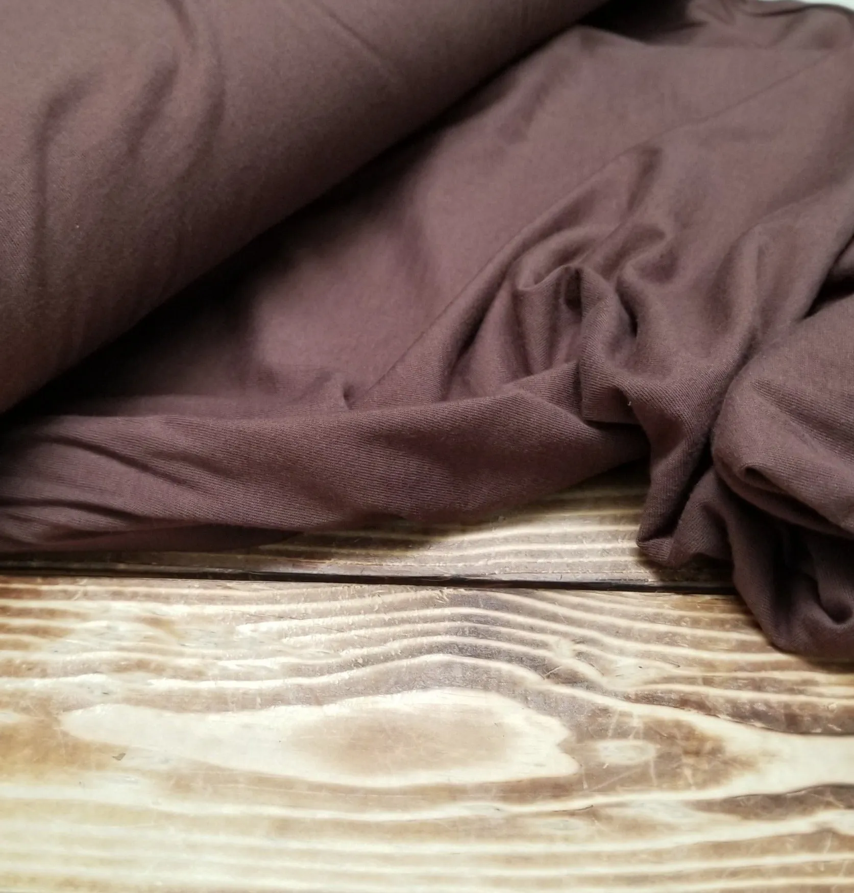 100% Cotton Jersey Brown T-Shirt Made in the USA Knit Solid 7.5 oz- Sold by the Yard