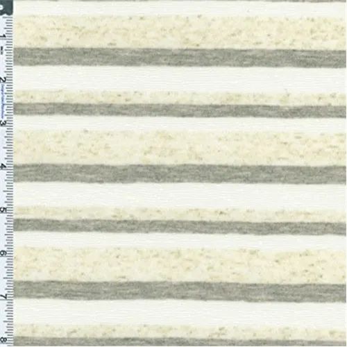 2 YD PC-Oatmeal/Heather Gray Jersey Knit Fabric