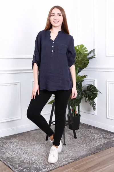 Anne   Kate Italian Arezzo Linen Top