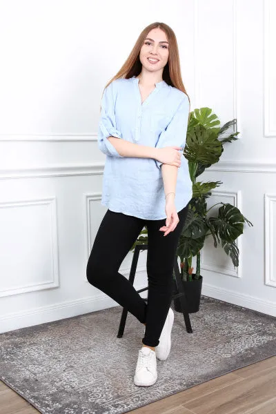 Anne   Kate Italian Arezzo Linen Top