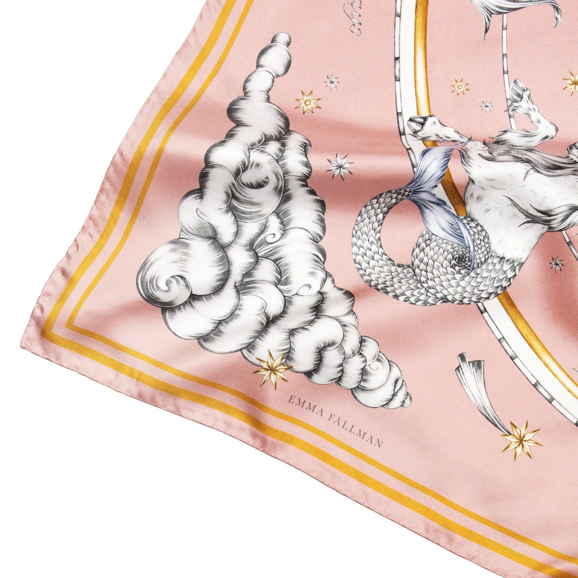 Astrology Silk Scarf Pink