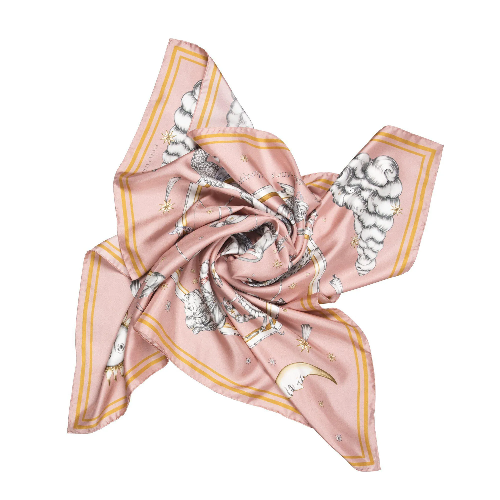 Astrology Silk Scarf Pink