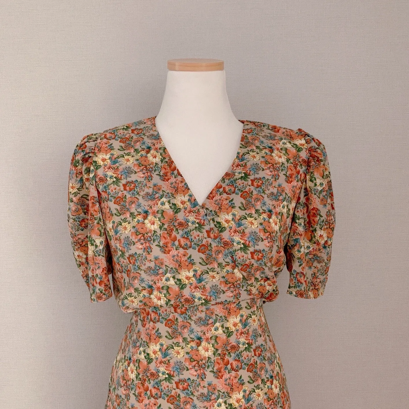 Asymmetrical Floral Wrap Dress