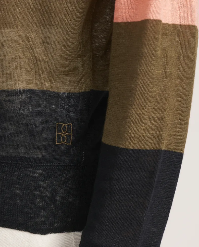 Bellerose Senia Stripe Coral Pink Linen Knit