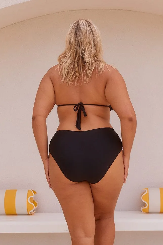 Black High Rise Bikini Bottoms