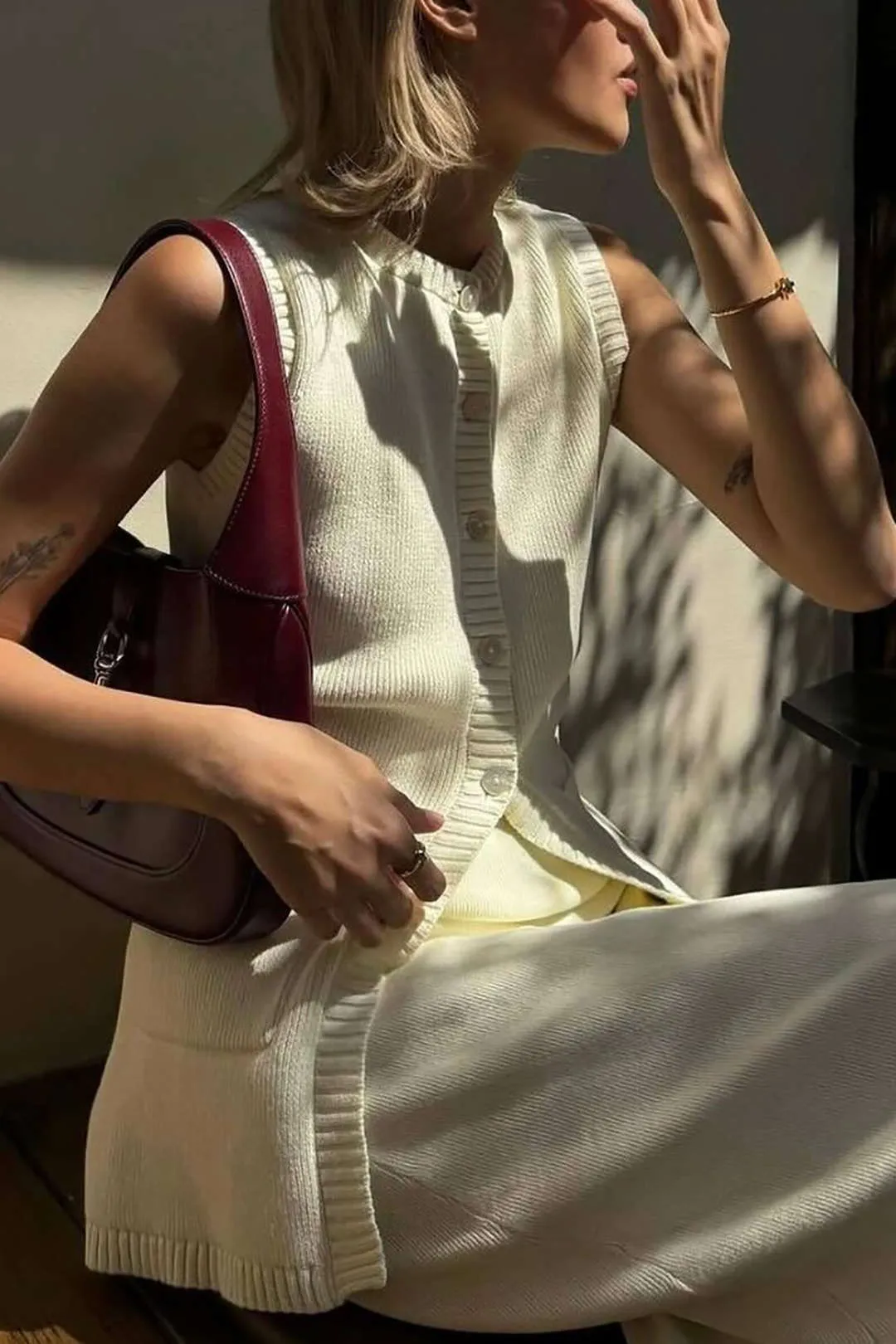 Button Up Knit Tank Top