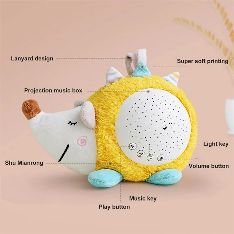 Cartoon Animal Plush Toy Starry Sky Projector Night Light for Babies