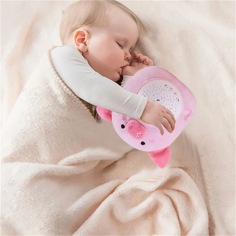 Cartoon Animal Plush Toy Starry Sky Projector Night Light for Babies