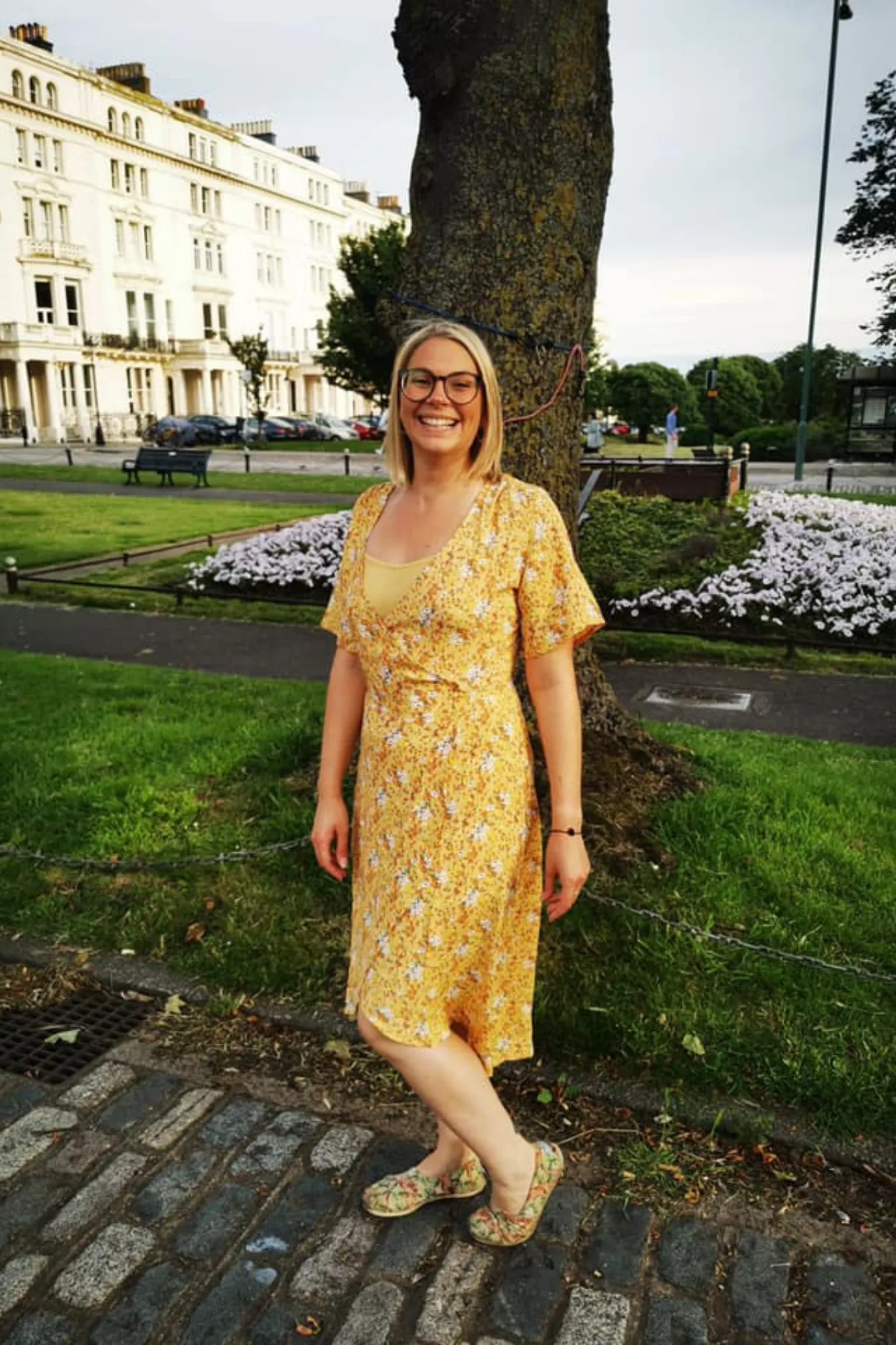 Claire - Midi Wrap Dress - Yellow