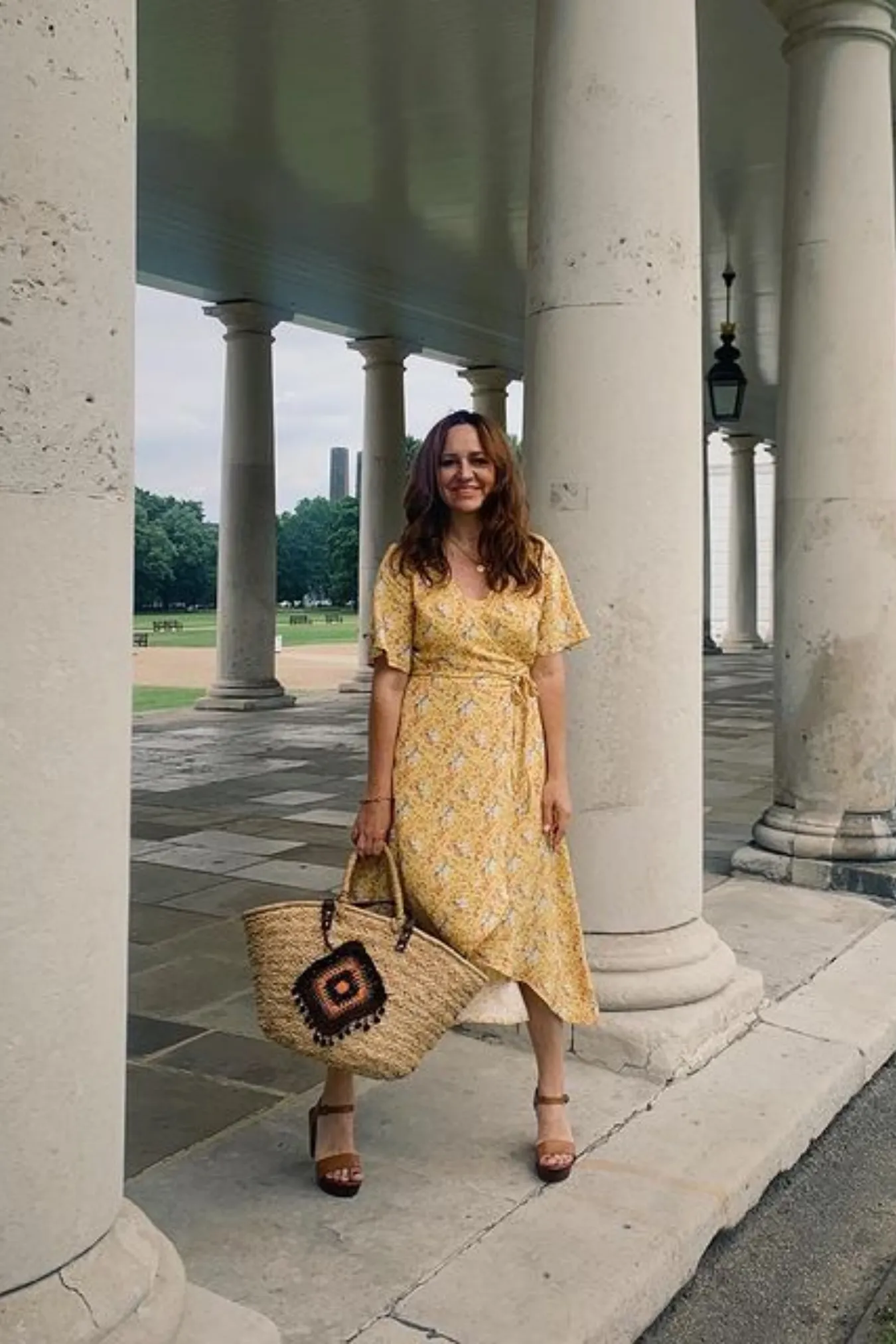 Claire - Midi Wrap Dress - Yellow