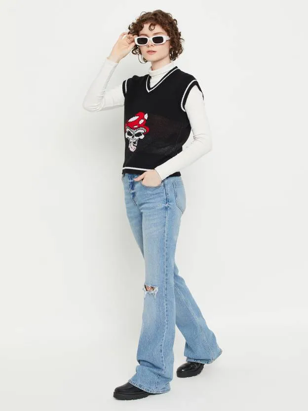 Classic Noir Self-Design Sweater