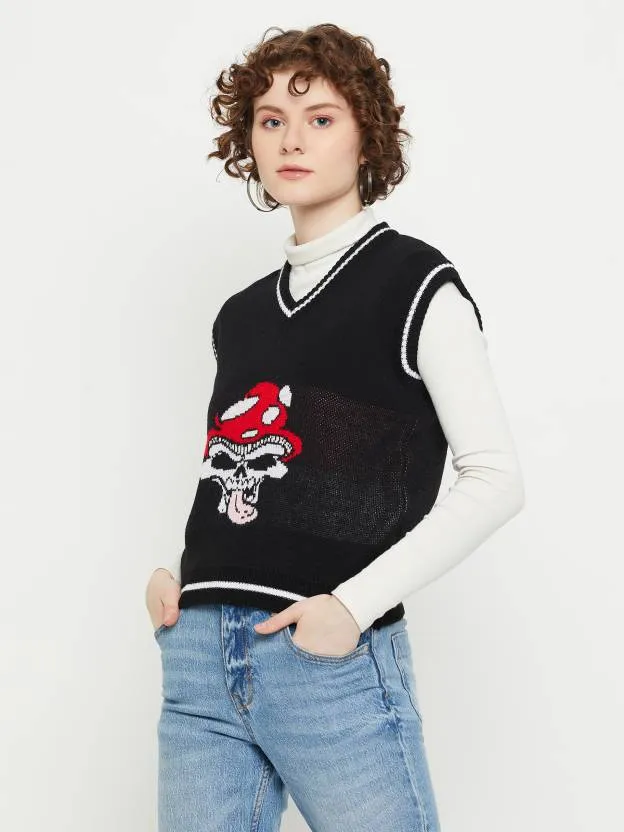 Classic Noir Self-Design Sweater