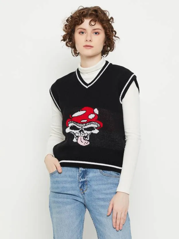 Classic Noir Self-Design Sweater