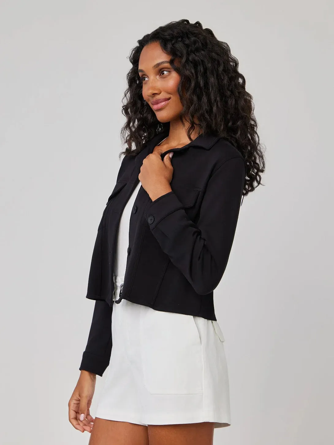Coco Cropped Jacket - Black