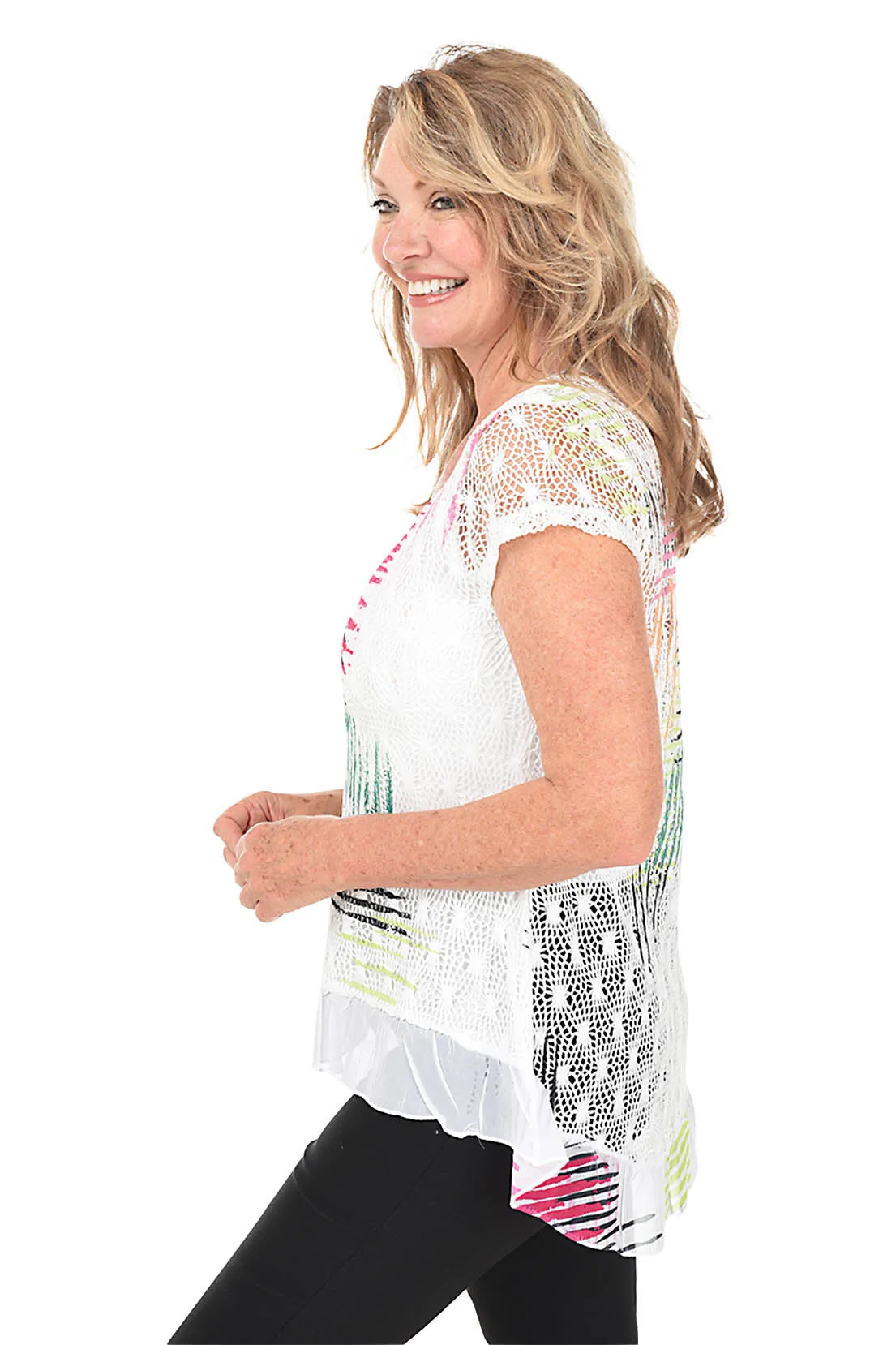 Color Swatch High-Low Crochet Top