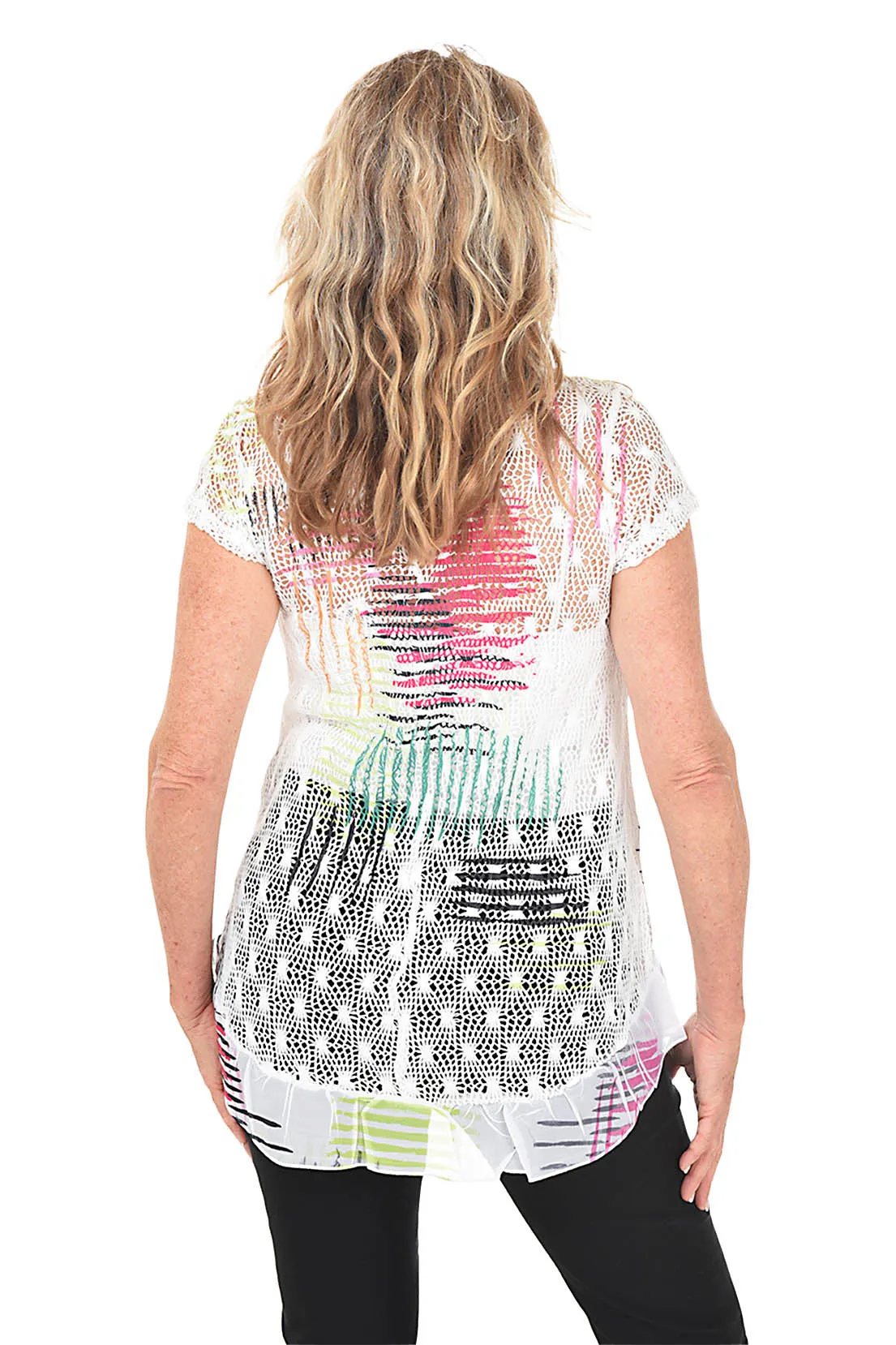 Color Swatch High-Low Crochet Top