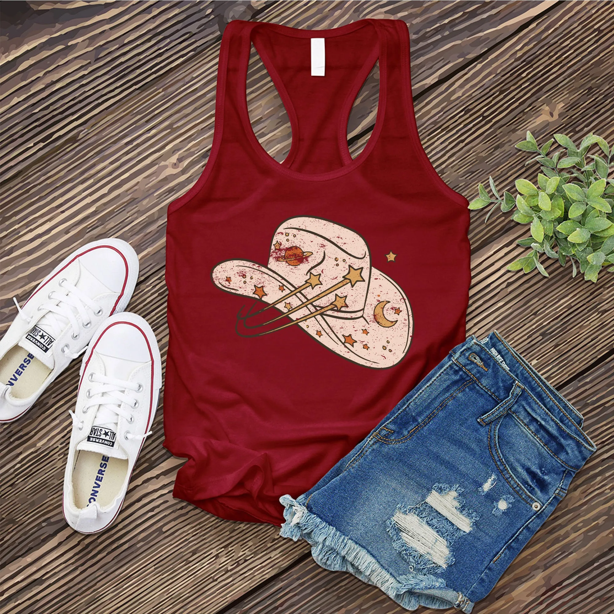 Cowgirl Cosmic Hat Women's Tank Top