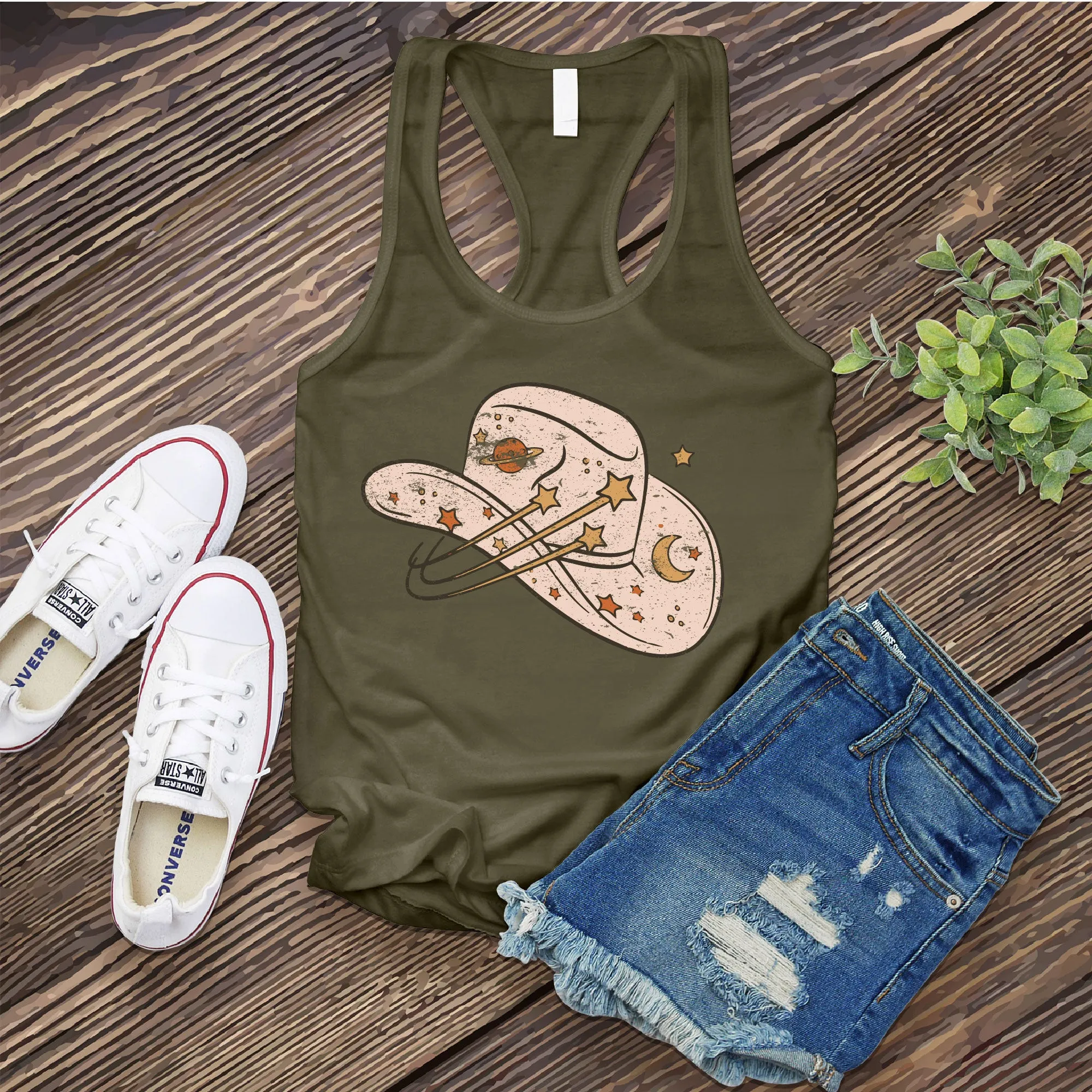 Cowgirl Cosmic Hat Women's Tank Top
