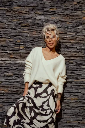 Cream V-Neck Sweater