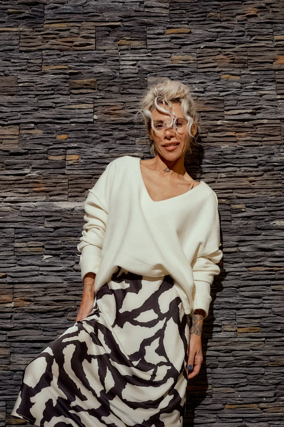 Cream V-Neck Sweater