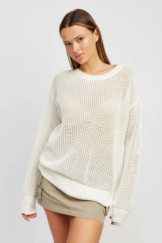 Emory Park CROCHET LONG SLEEVE TOP