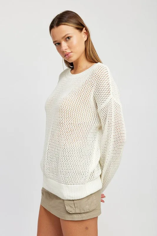Emory Park CROCHET LONG SLEEVE TOP