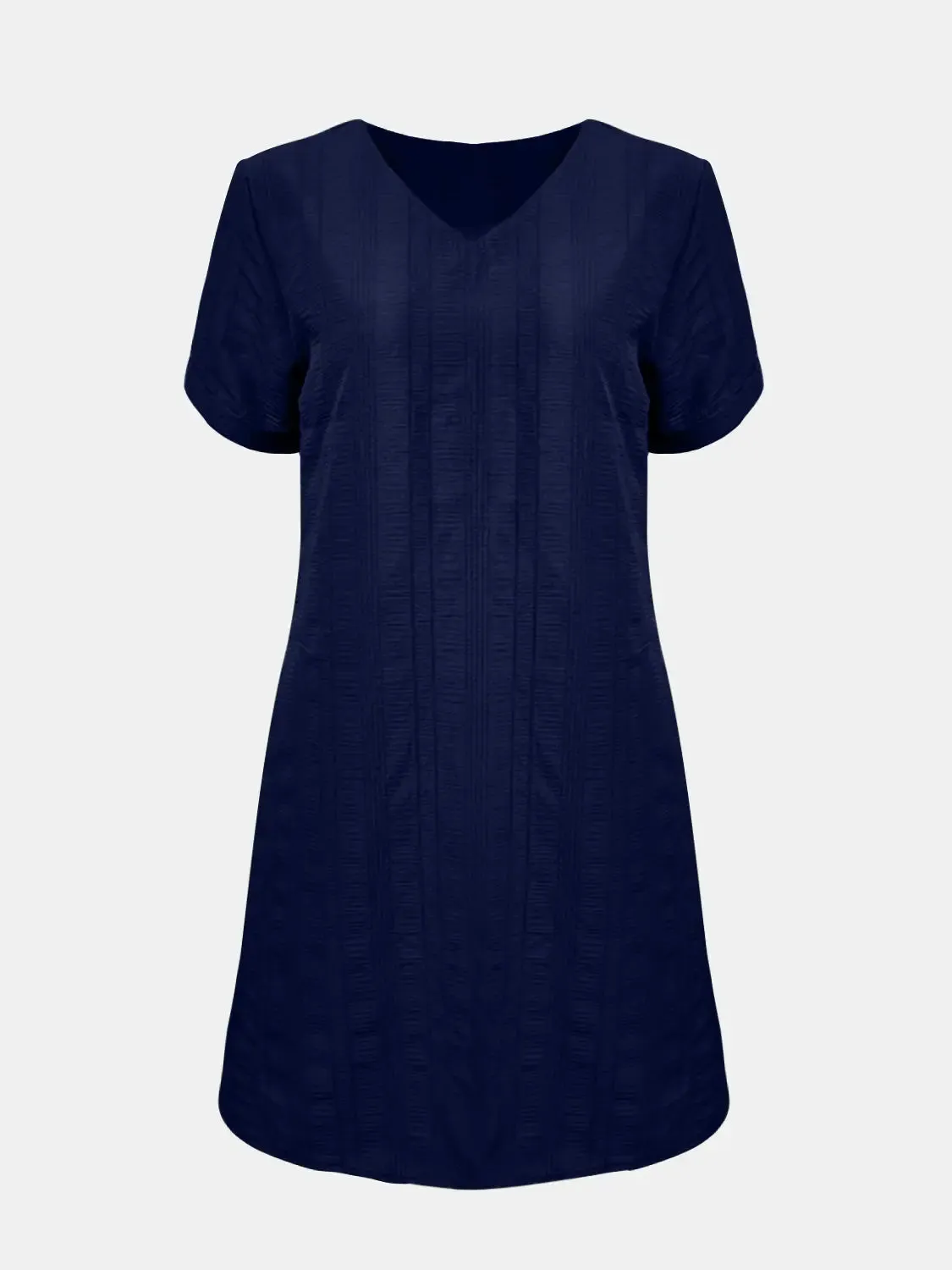 Fashion Women Dress Full Size V-Neck Short Sleeve Mini Dress