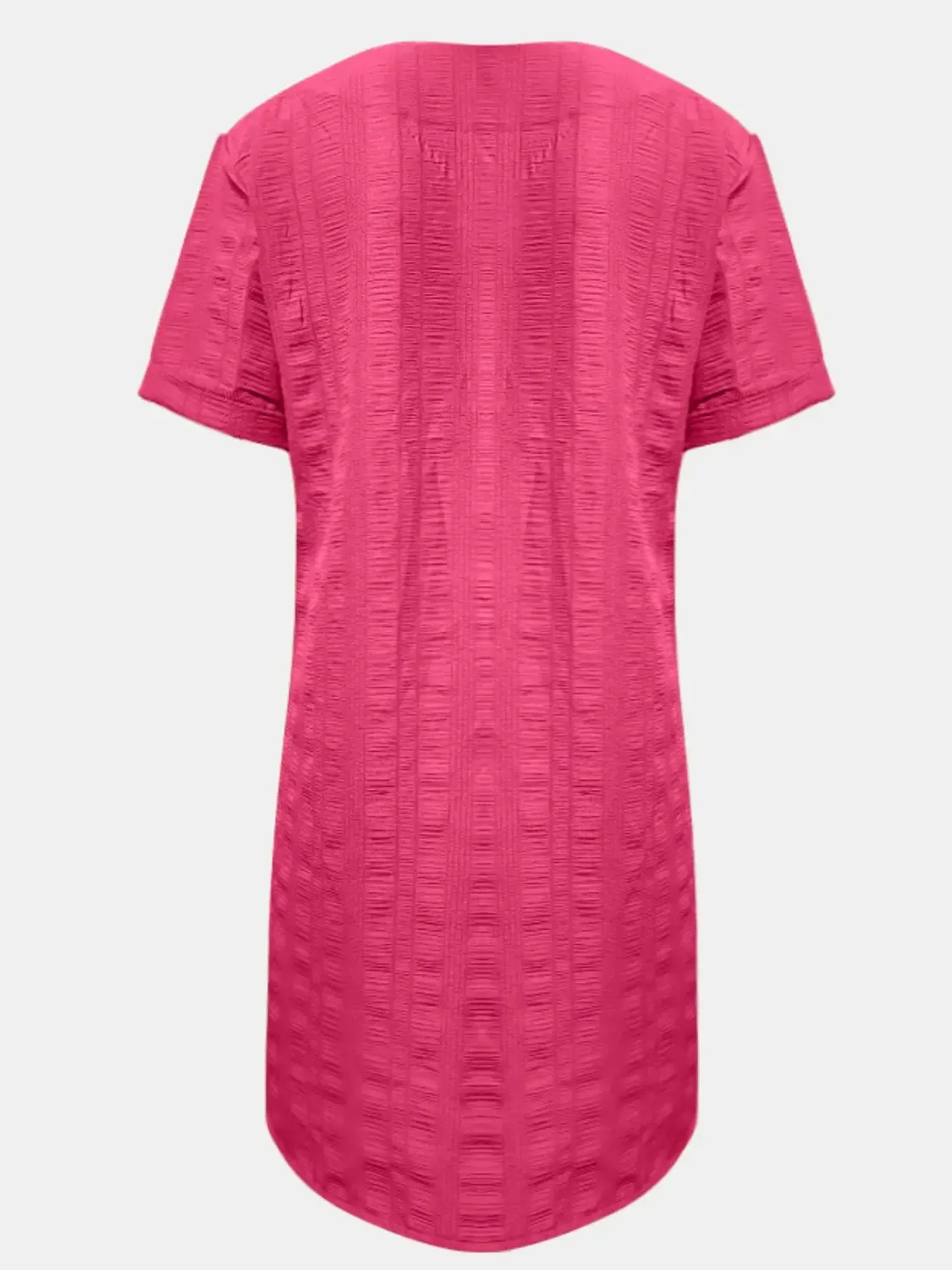 Fashion Women Dress Full Size V-Neck Short Sleeve Mini Dress