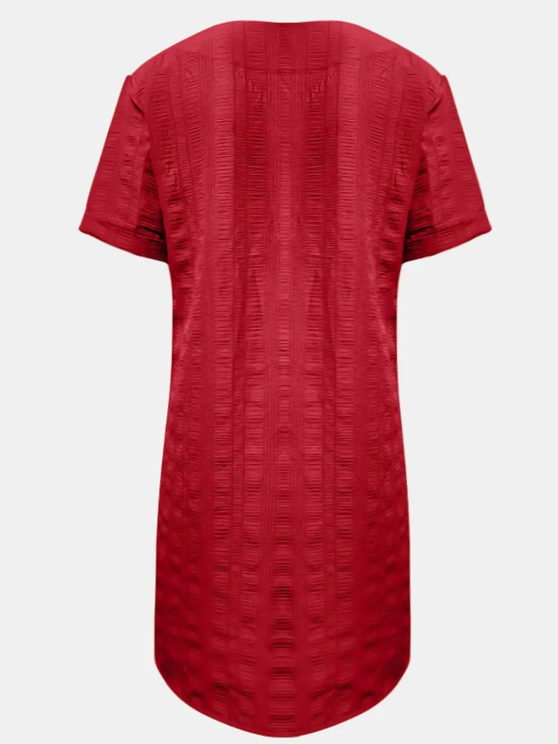 Fashion Women Dress Full Size V-Neck Short Sleeve Mini Dress