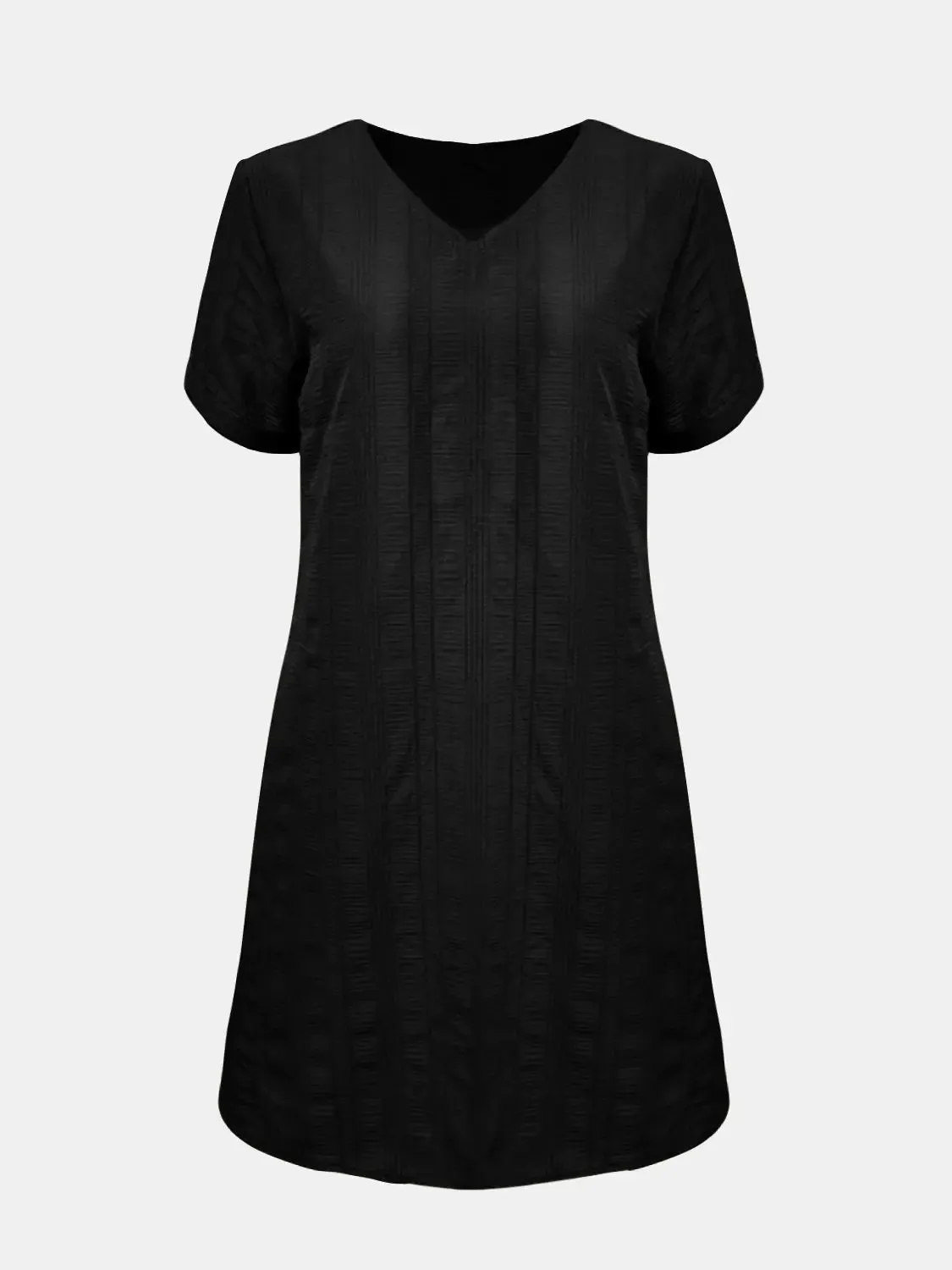 Fashion Women Dress Full Size V-Neck Short Sleeve Mini Dress