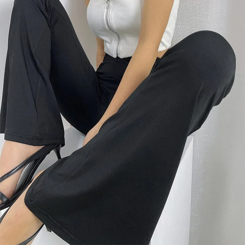 FashionSierra - Womens High Waist Flare Pants