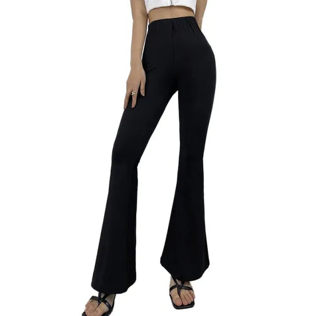 FashionSierra - Womens High Waist Flare Pants