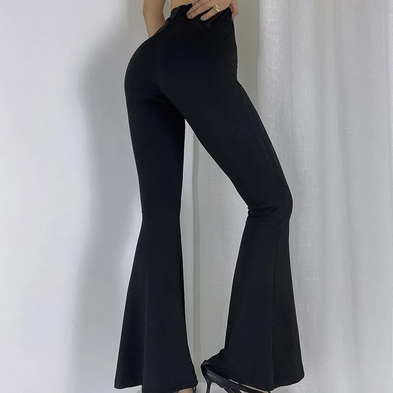 FashionSierra - Womens High Waist Flare Pants