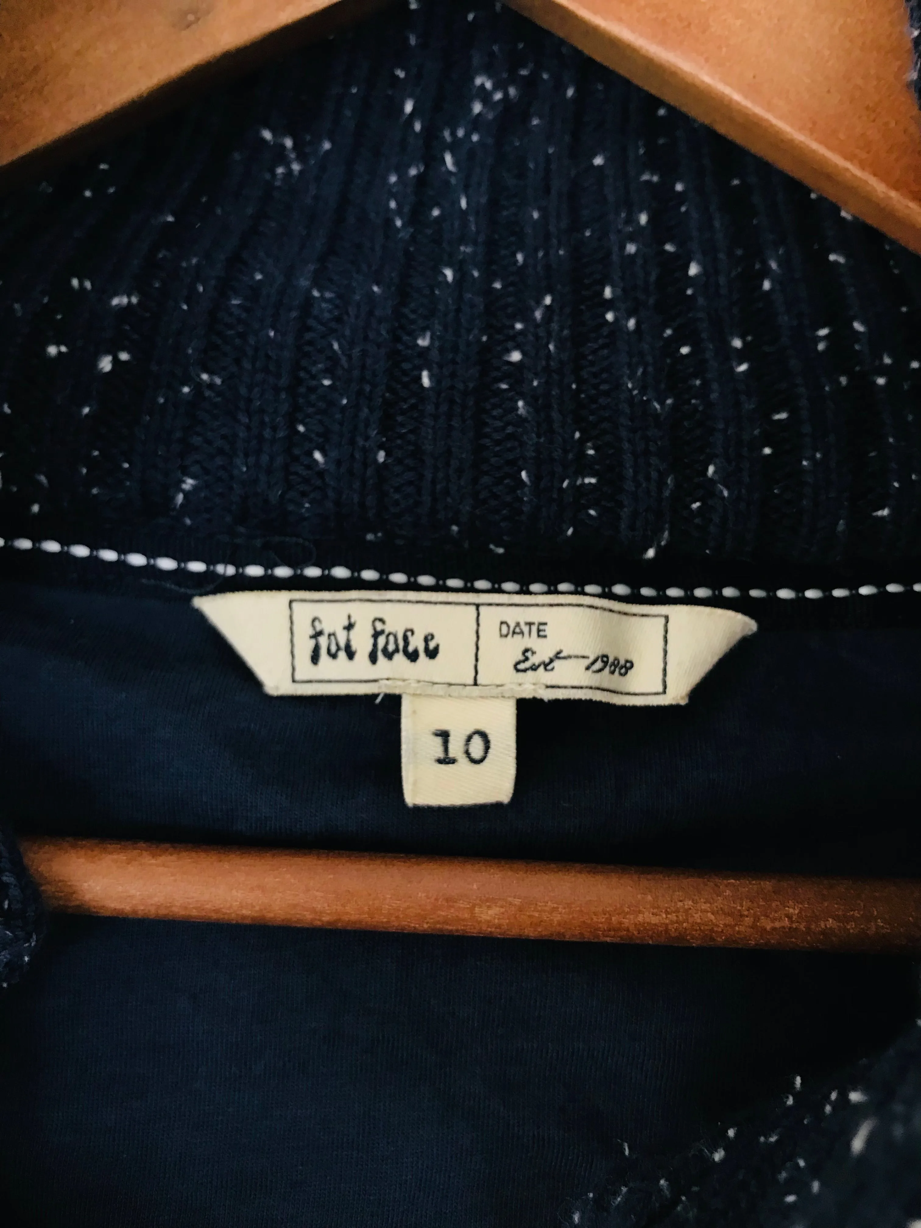 Fat Face Women's Knit Button-Up Gilet Jacket | UK10 | Blue