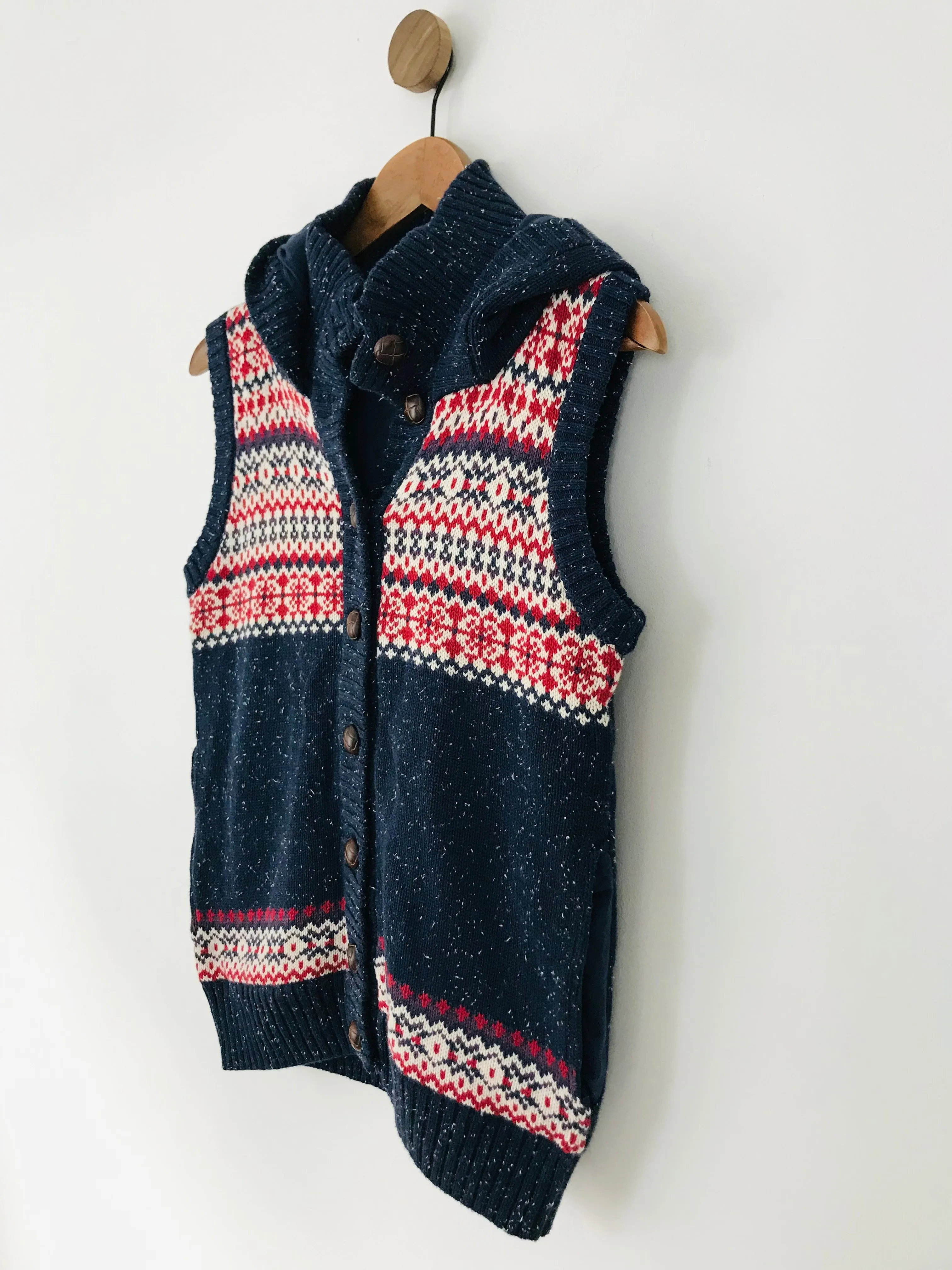 Fat Face Women's Knit Button-Up Gilet Jacket | UK10 | Blue