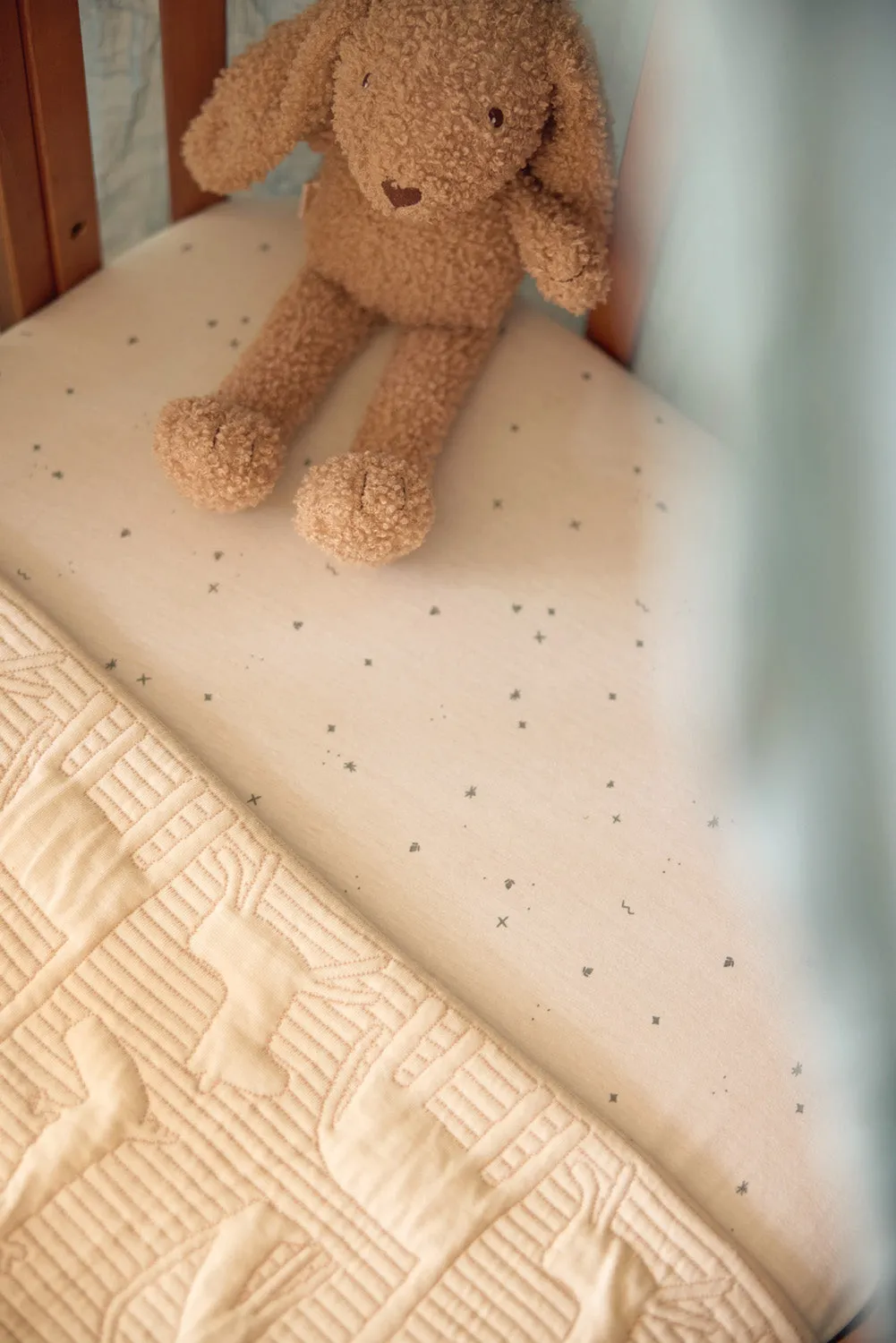 Fitted Sheet Jersey 40/50x80/90cm Twinkling - Sea Green