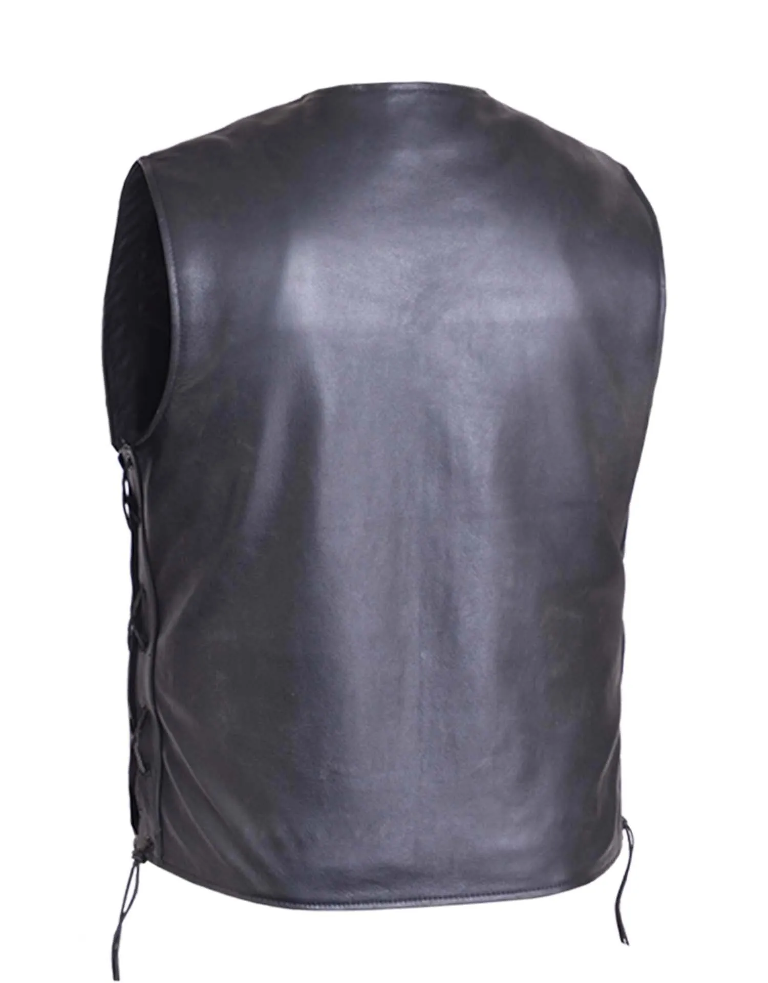 Flat Bottom Side Tie Mens Vest Single Piece Back