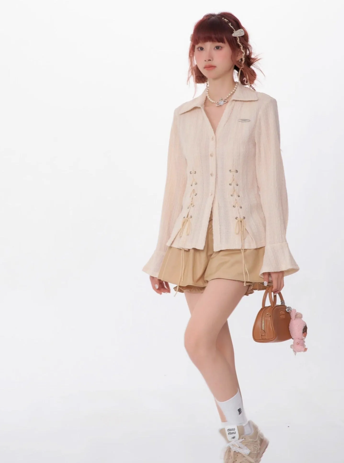 High-Waist Fungus A-Line Skirt Shorts