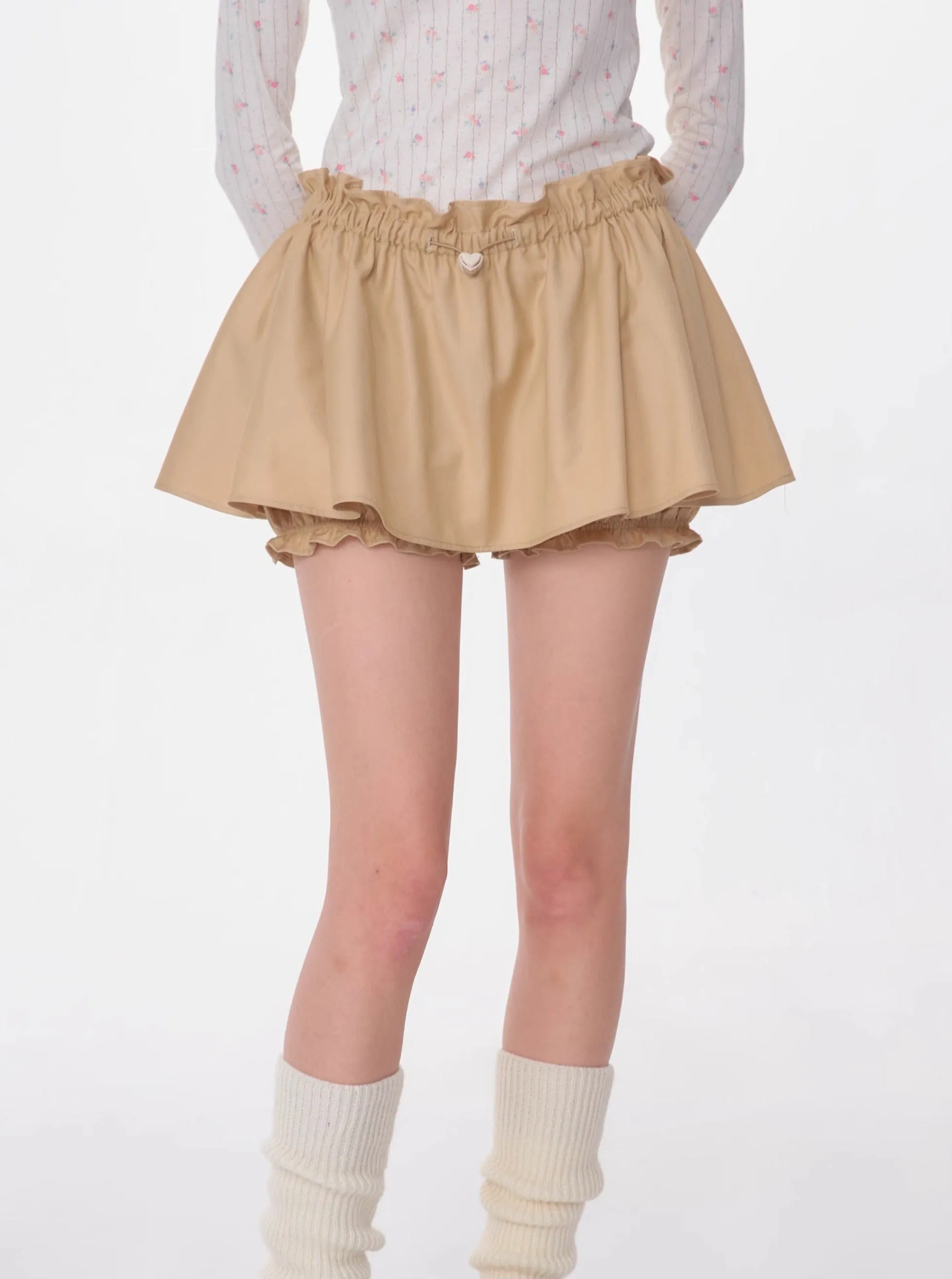 High-Waist Fungus A-Line Skirt Shorts