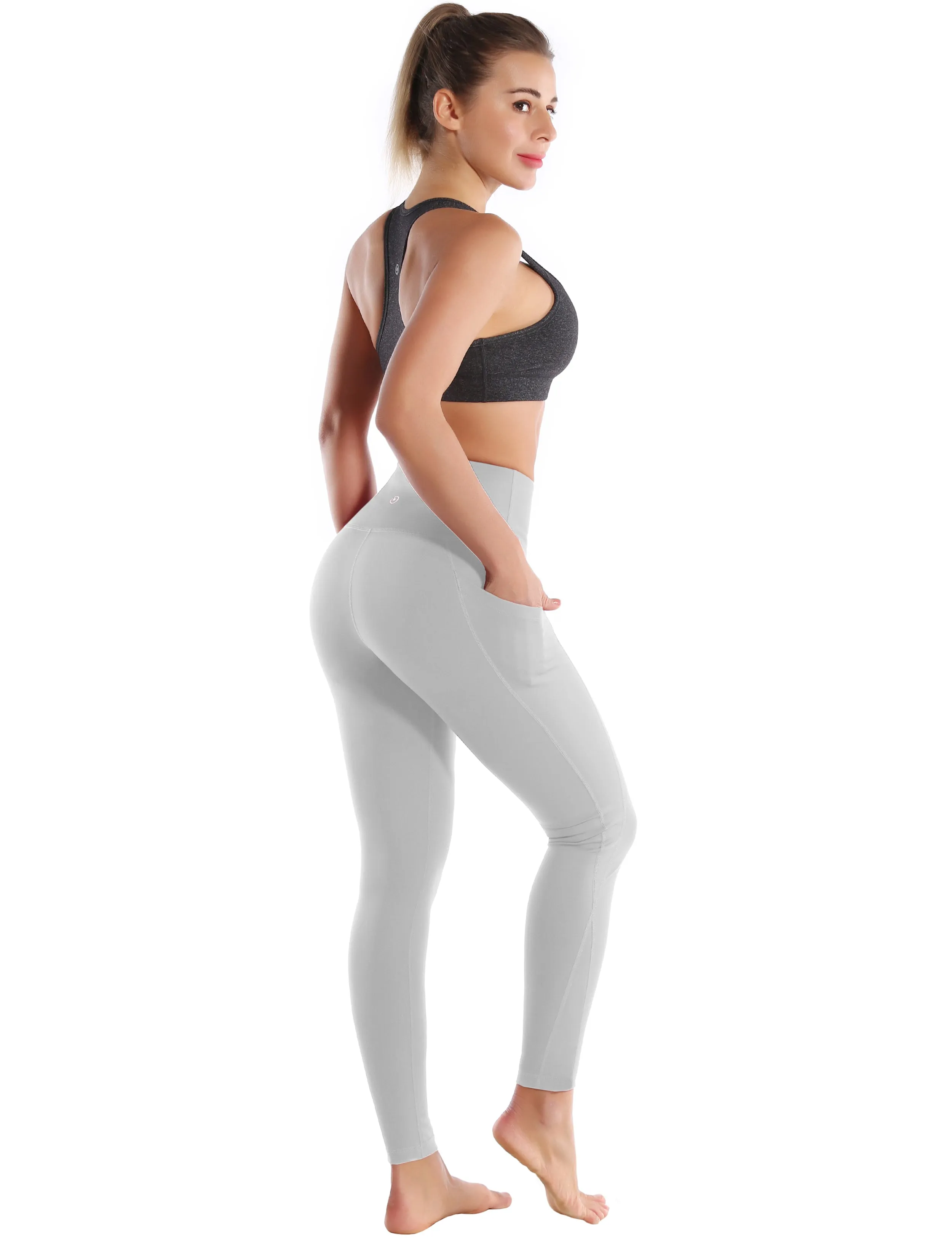 High Waist Side Pockets Golf Pants lightgray_Golf