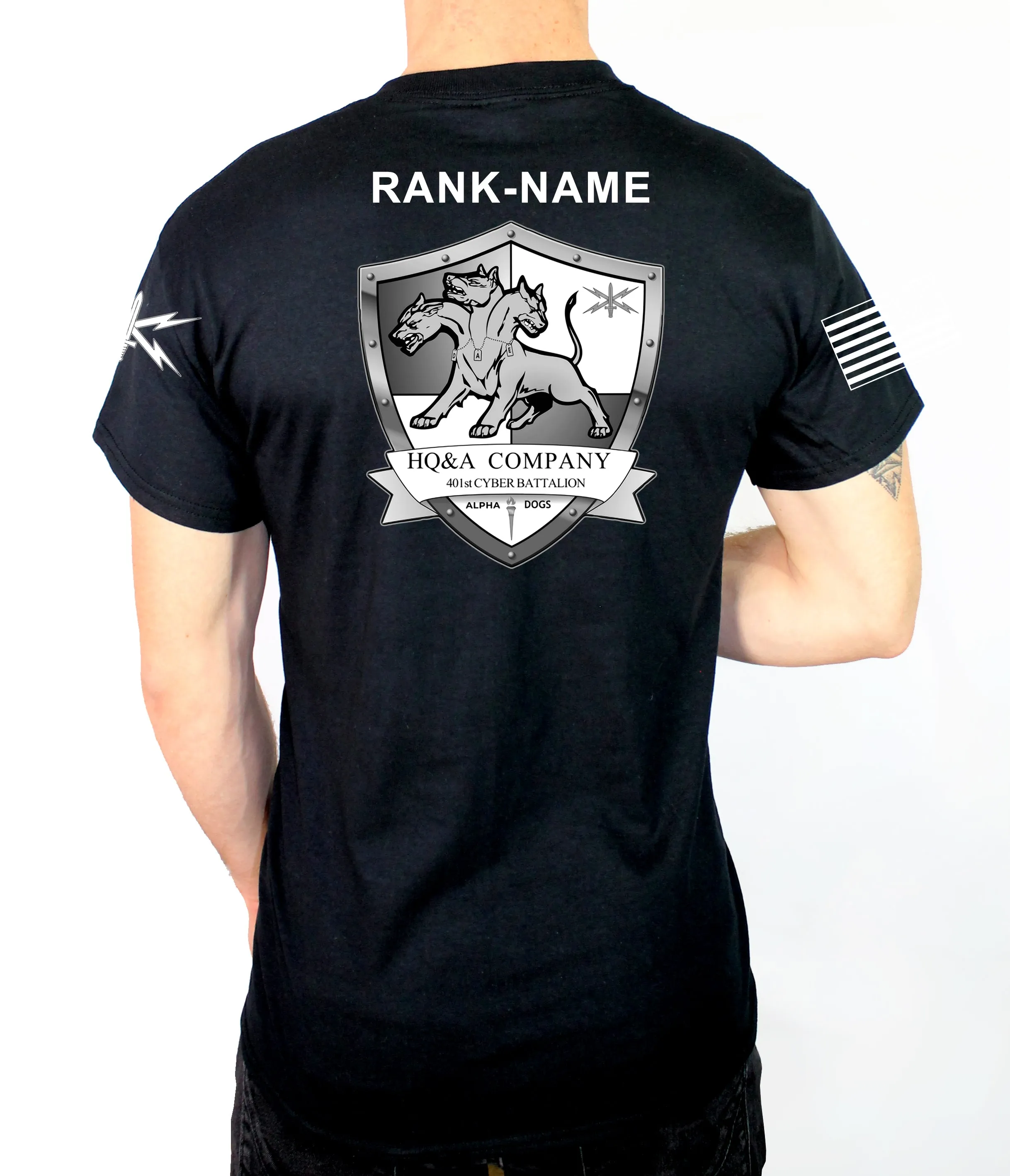HQ&A Co CTB 50-50 Blend Black Unisex PT Short Sleeve Shirt. Approved for PT