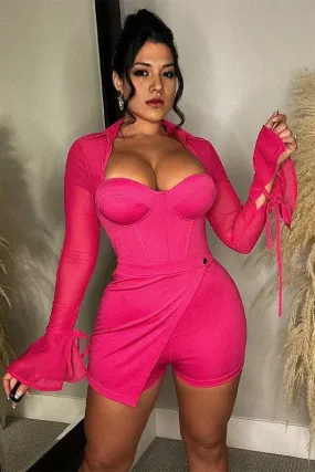 JA209 Mesh Long Sleeves Rompers