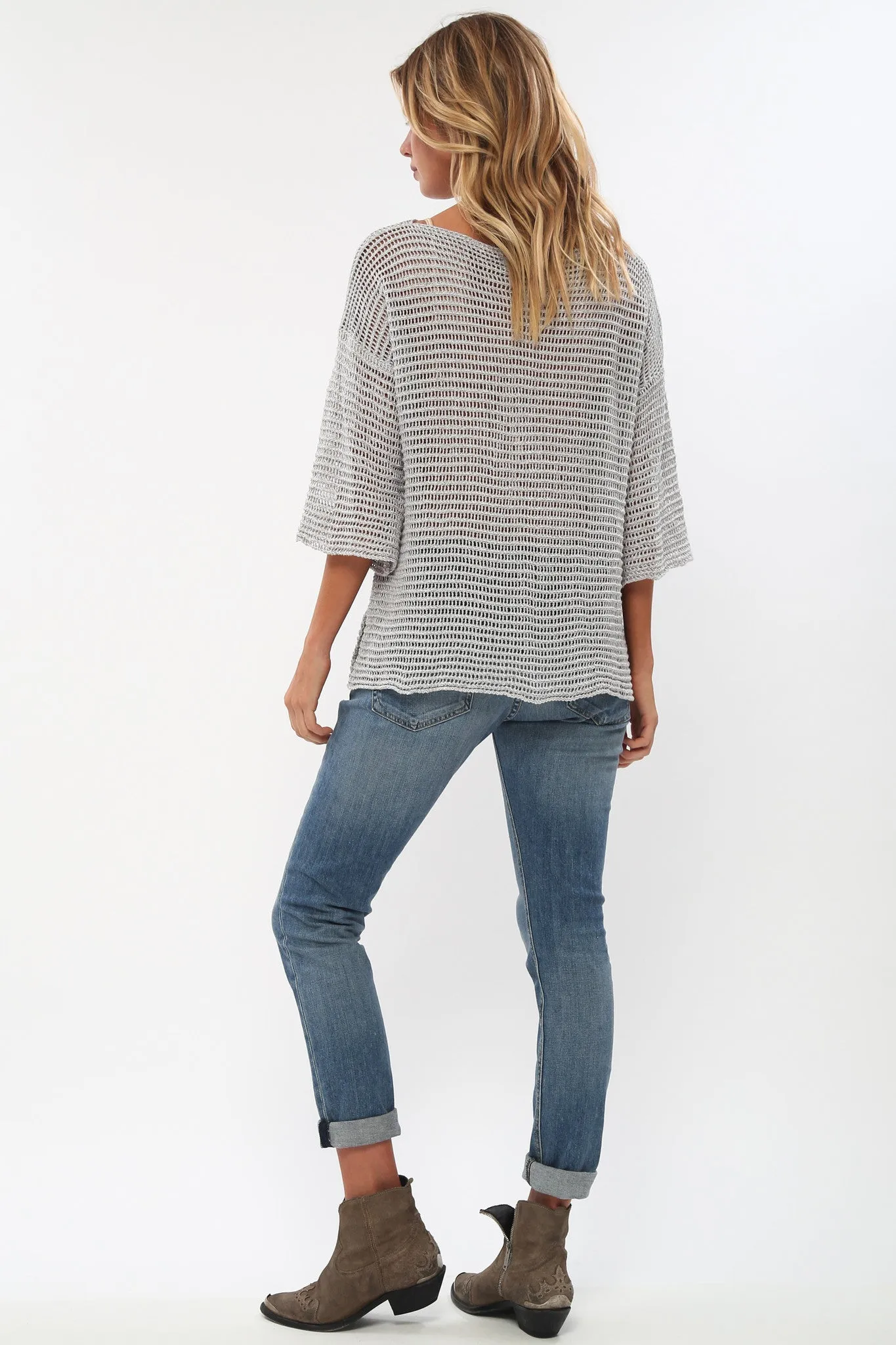 Jagger Semi-Sheer Pullover in Pale Smoke