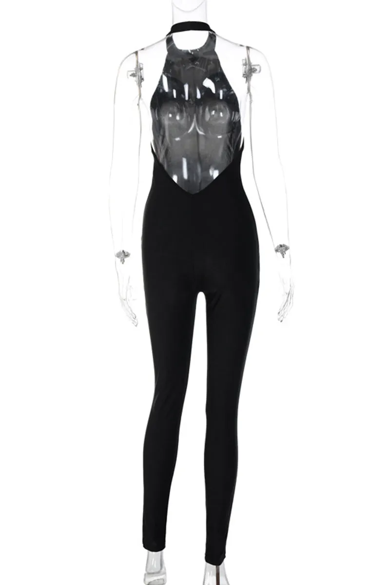 JC956 Solid Backless Jumpsuit
