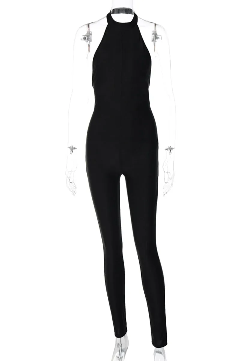 JC956 Solid Backless Jumpsuit