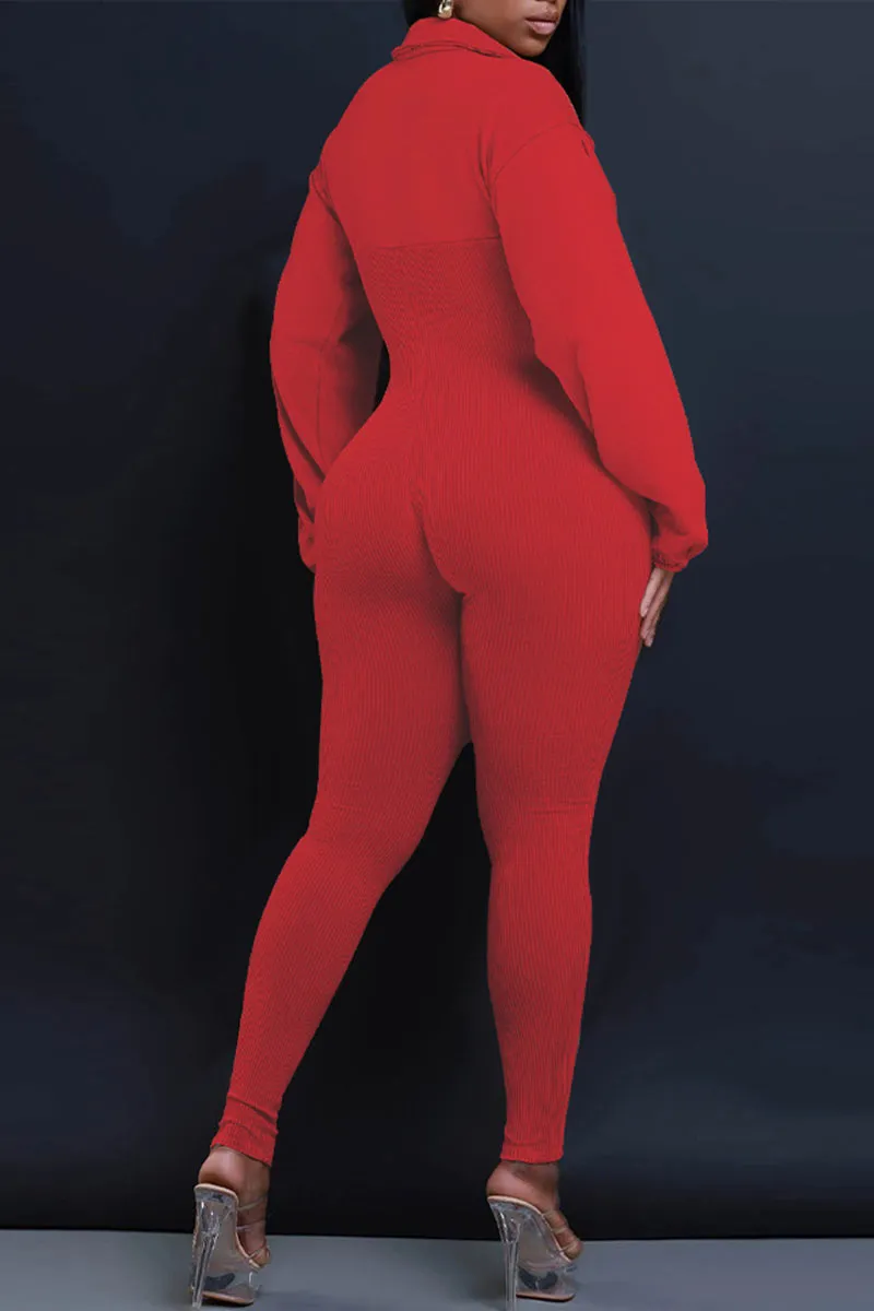 JH0504 V neck Fitted Jumpsuits