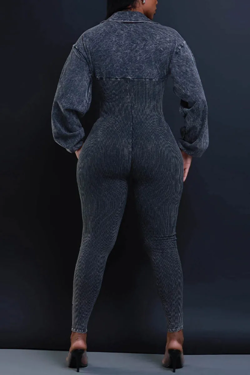 JH0504 V neck Fitted Jumpsuits