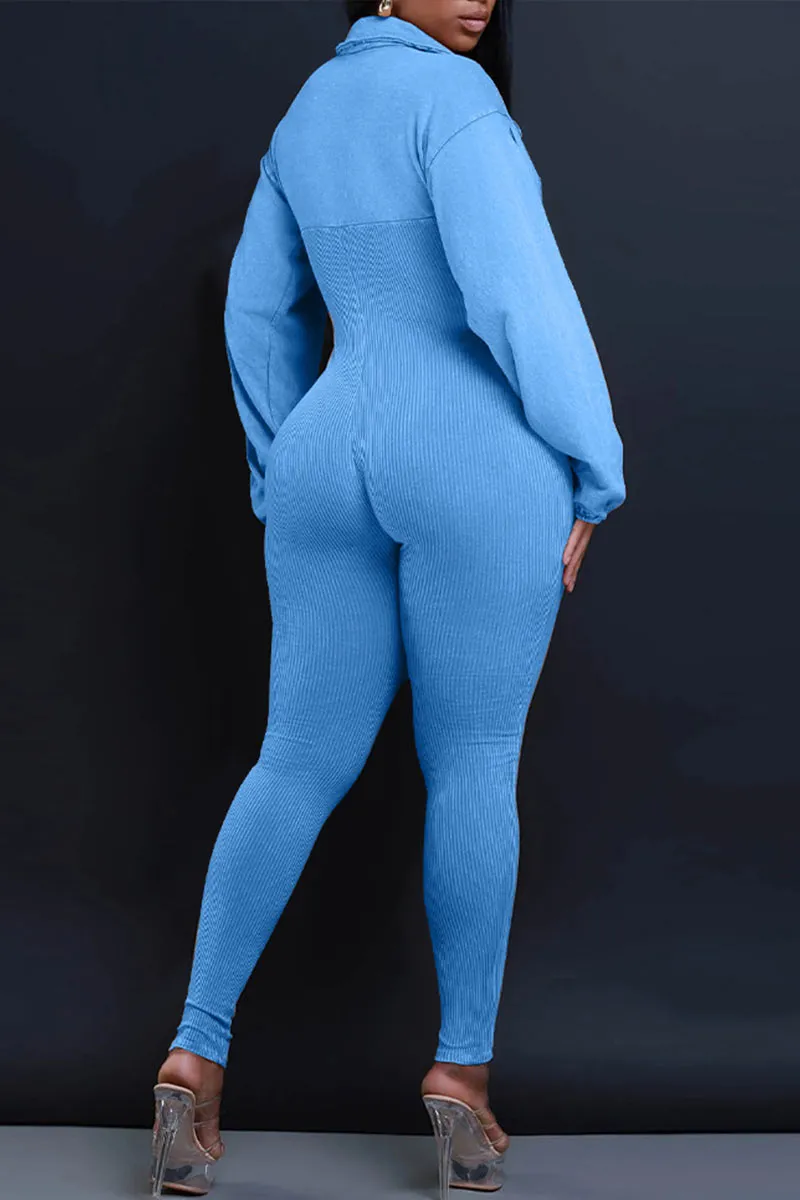 JH0504 V neck Fitted Jumpsuits