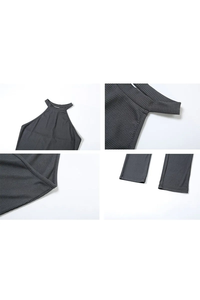 JN0224 Halter Bodycon Jumpsuits