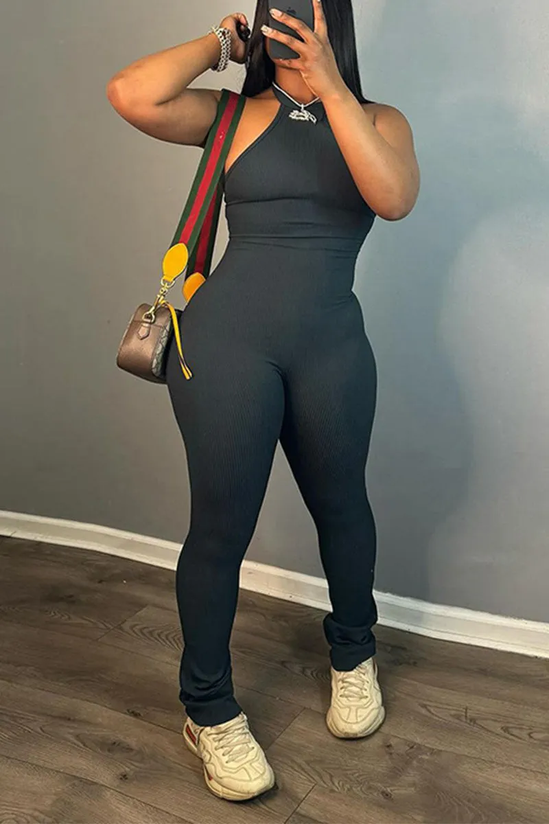 JN0224 Halter Bodycon Jumpsuits